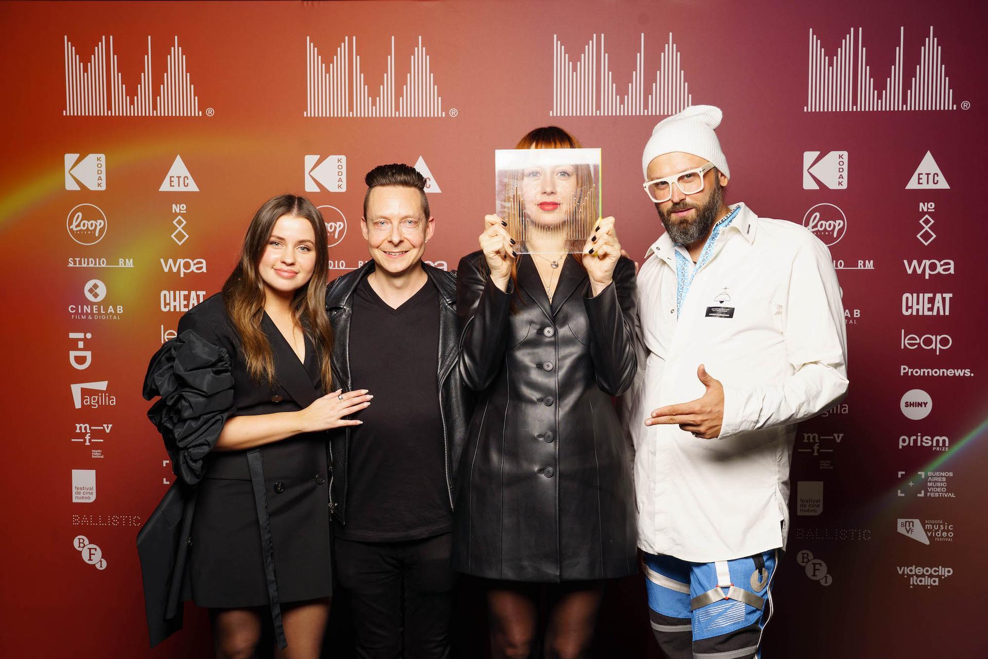 Ivanna Borin, Frank Borin, Tanu Muino, and VFX artist Max Colt at the UK Music Video Awards 2022
