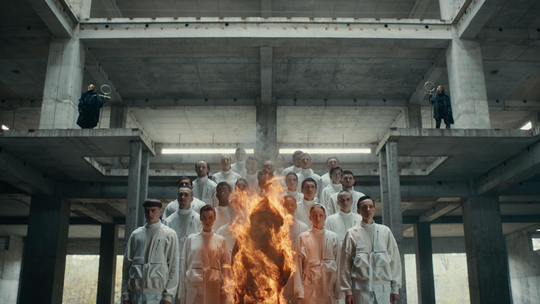 A shot from the video “Flames” for R3hab and Zane