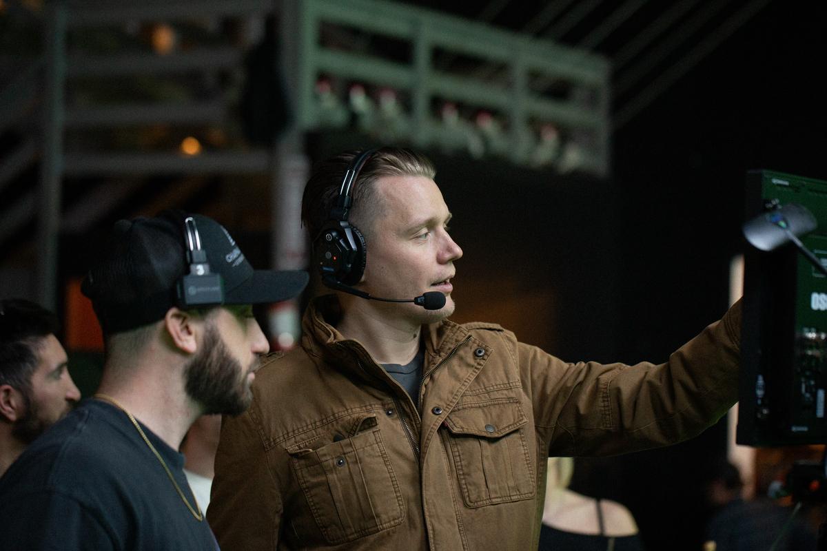 Director Jensen Noen during the shooting of the video “Ronald” by Falling in Reverse