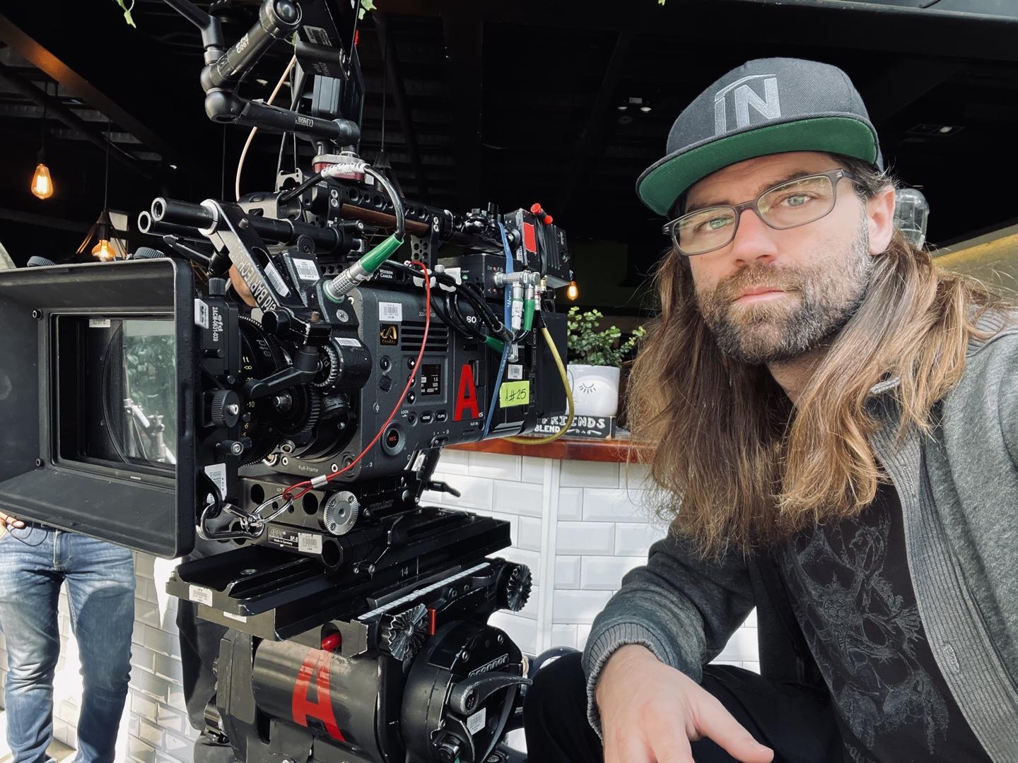 Cinematographer Nick Matthews on the set